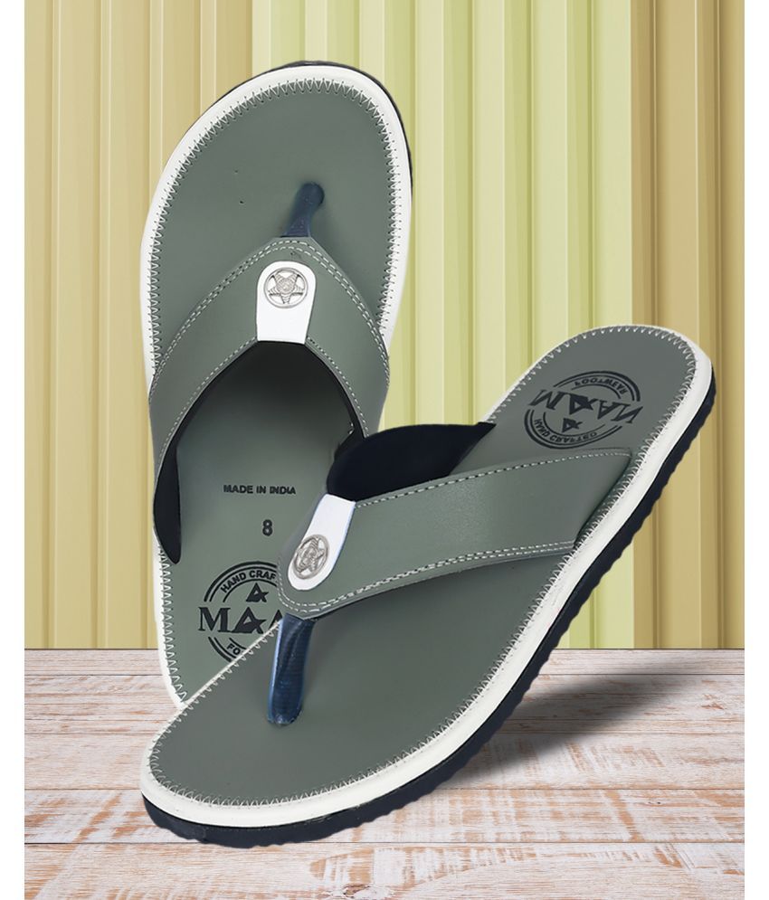     			MAAN Green Men's Thong Flip Flop