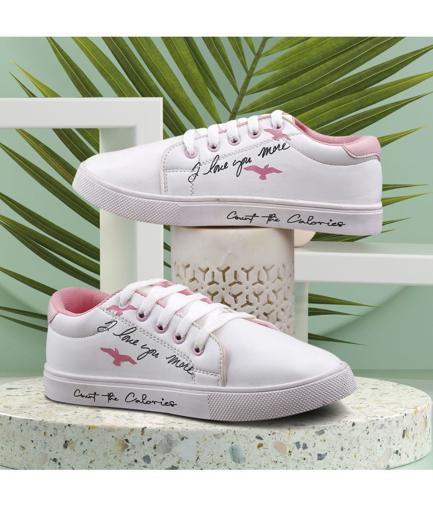     			Sneakersvilla White Women's Sneakers