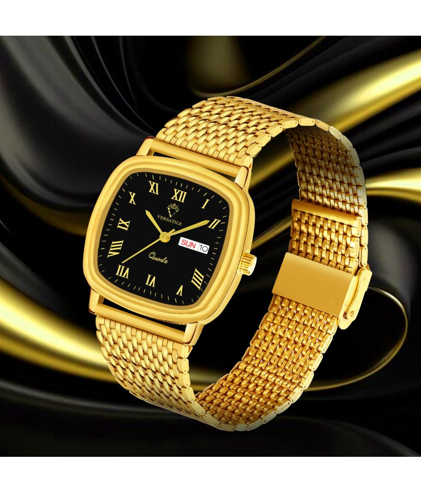     			Versatile Gold Metal Analog Men's Watch