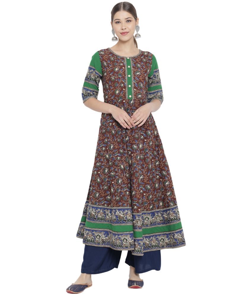     			Yash Gallery Pack of 1 Cotton Printed Anarkali Women's Kurti - ( Multicolor )