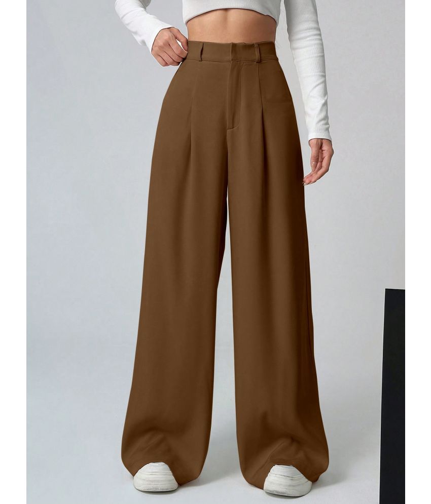     			Aahwan Pack of 1 Polyester Relaxed Women's Casual Pants ( Brown )