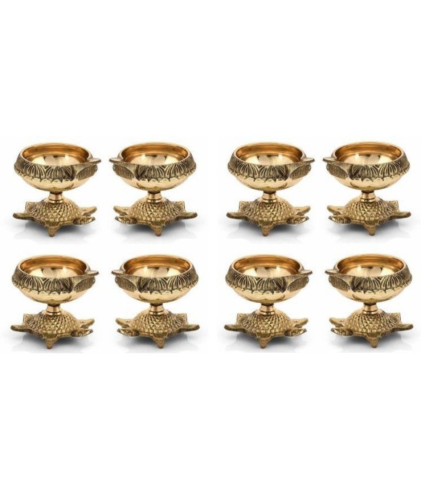     			FASHION BIZZ Brass Floor Diya - Pack of 8