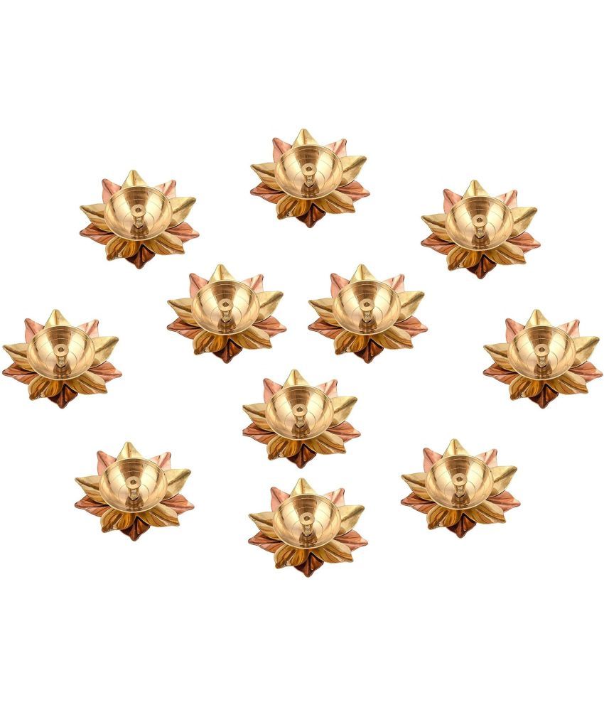     			FASHION BIZZ Brass Table Diya - Pack of 11