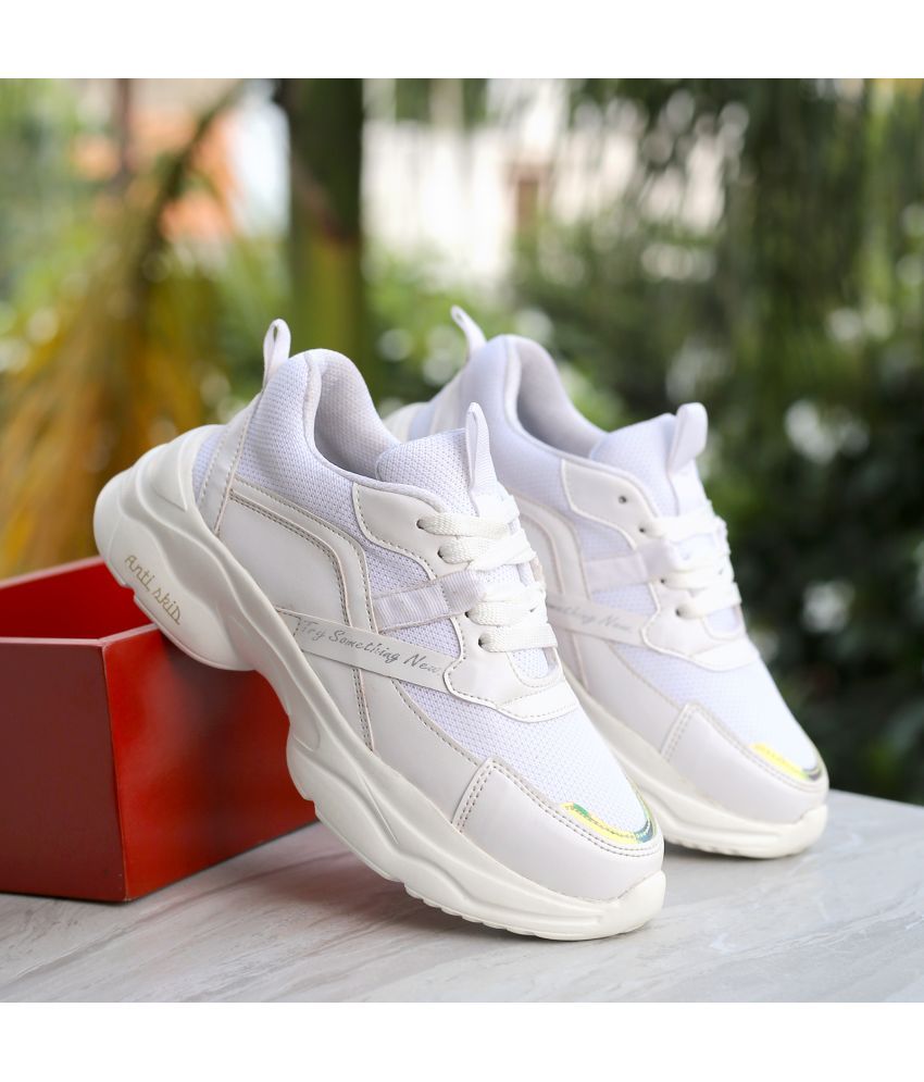     			Sneakersvilla White Women's Sneakers