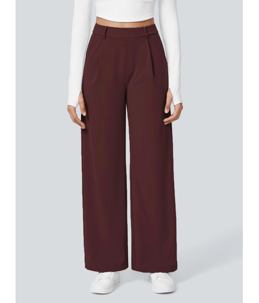     			Addyvero Pack of 1 Polyester Straight Women's Casual Pants ( Maroon )