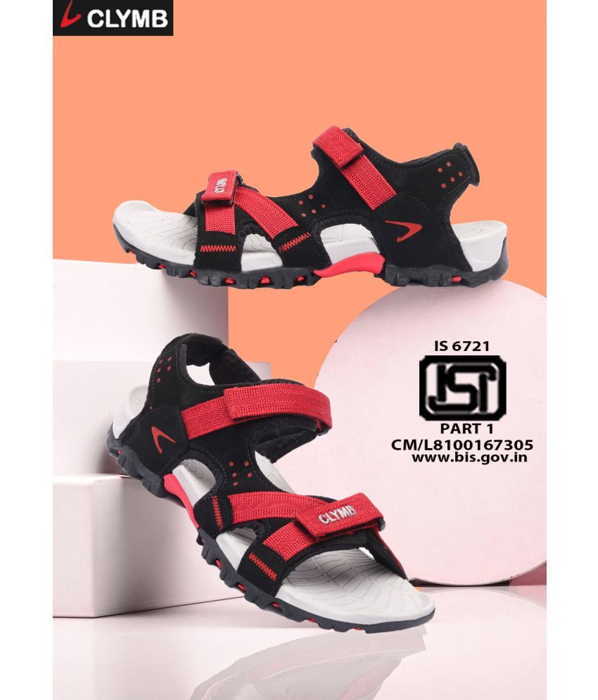     			Clymb - Red Men's Floater Sandals