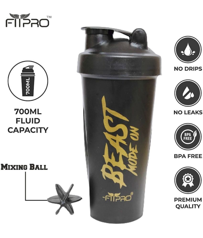     			FitPro Plastic Black 700 mL Shaker ( Pack of 1 )