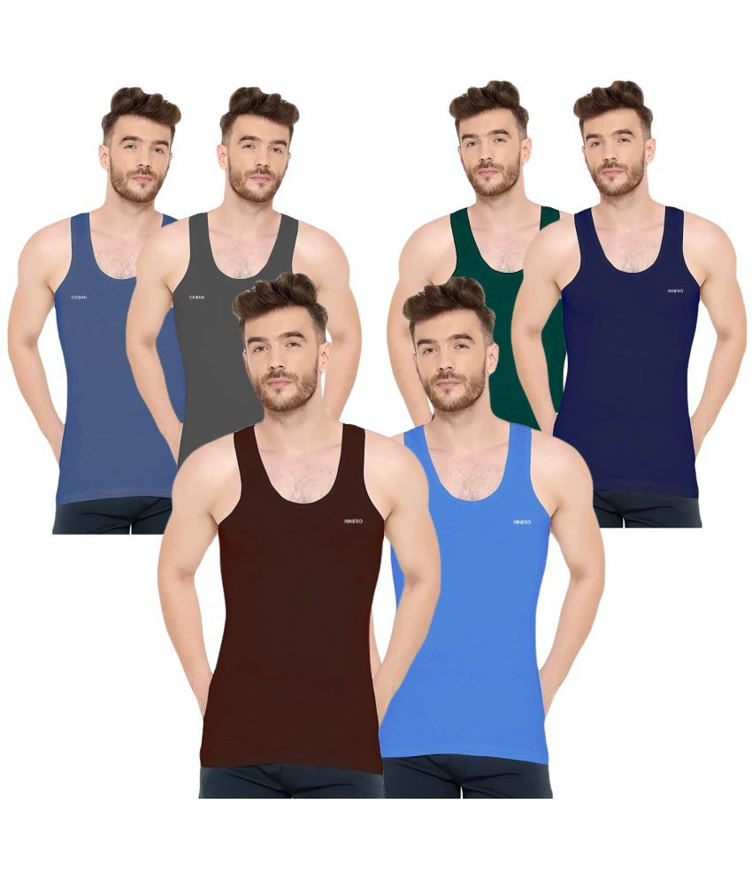     			INNERO Pack of 6 Cotton Basic Vest For Men ( Multicolor5 )