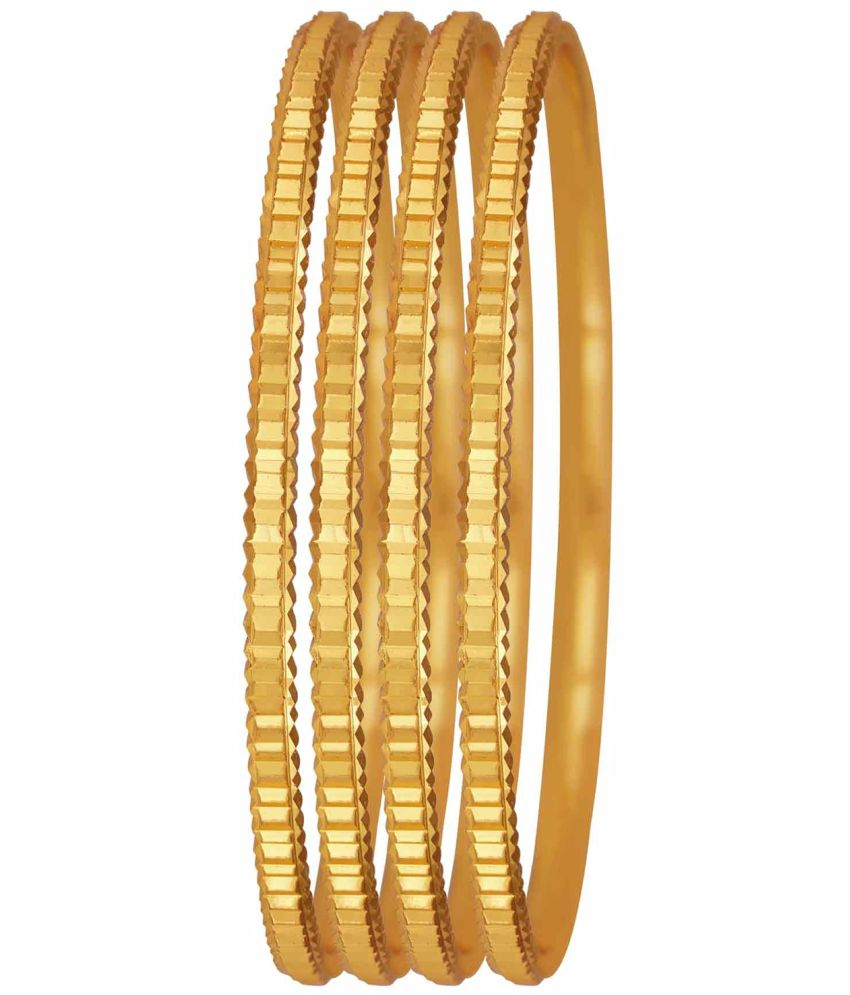     			JFL - Jewellery For Less Gold Bangle ( Pack of 4 )