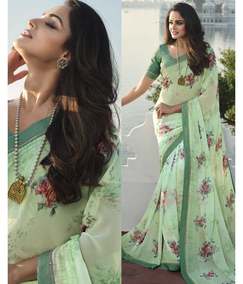     			PHORIA STYLE Pack of 1 Chiffon Printed Saree With Blouse Piece ( Light Green )