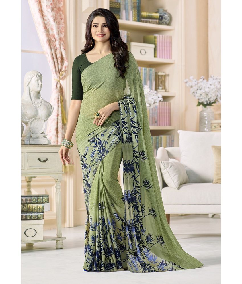     			PHORIA STYLE Pack of 1 Georgette Printed Saree With Blouse Piece ( Light Green )