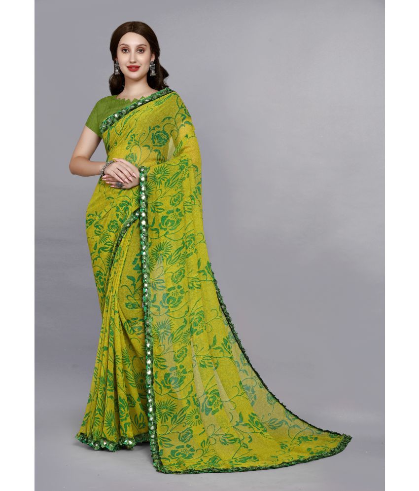     			PHORIA STYLE Pack of 1 Georgette Printed Saree With Blouse Piece ( Green )