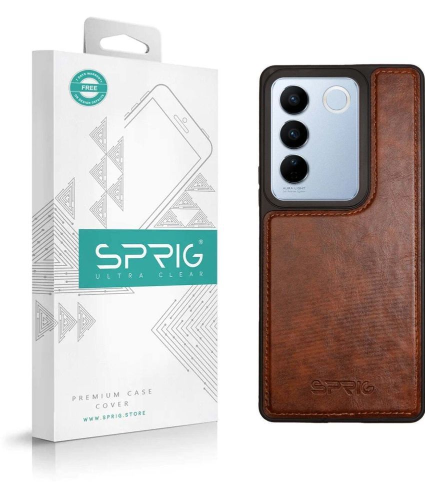     			Sprig Plain Cases Compatible For Leather Vivo V27 Pro 5G ( Pack of 1 )