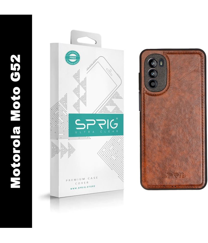     			Sprig Plain Cases Compatible For Leather Motorola G52 ( Pack of 1 )