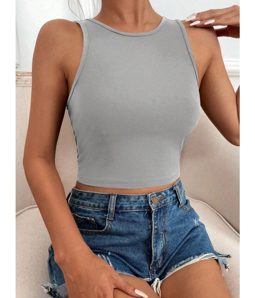     			TOOCHKI Grey Polyester Women's Crop Top ( Pack of 1 )