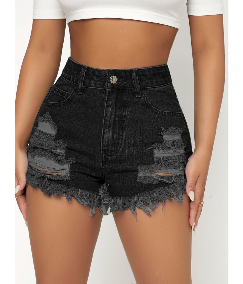     			Aahwan Denim Hot Pants - Black Single