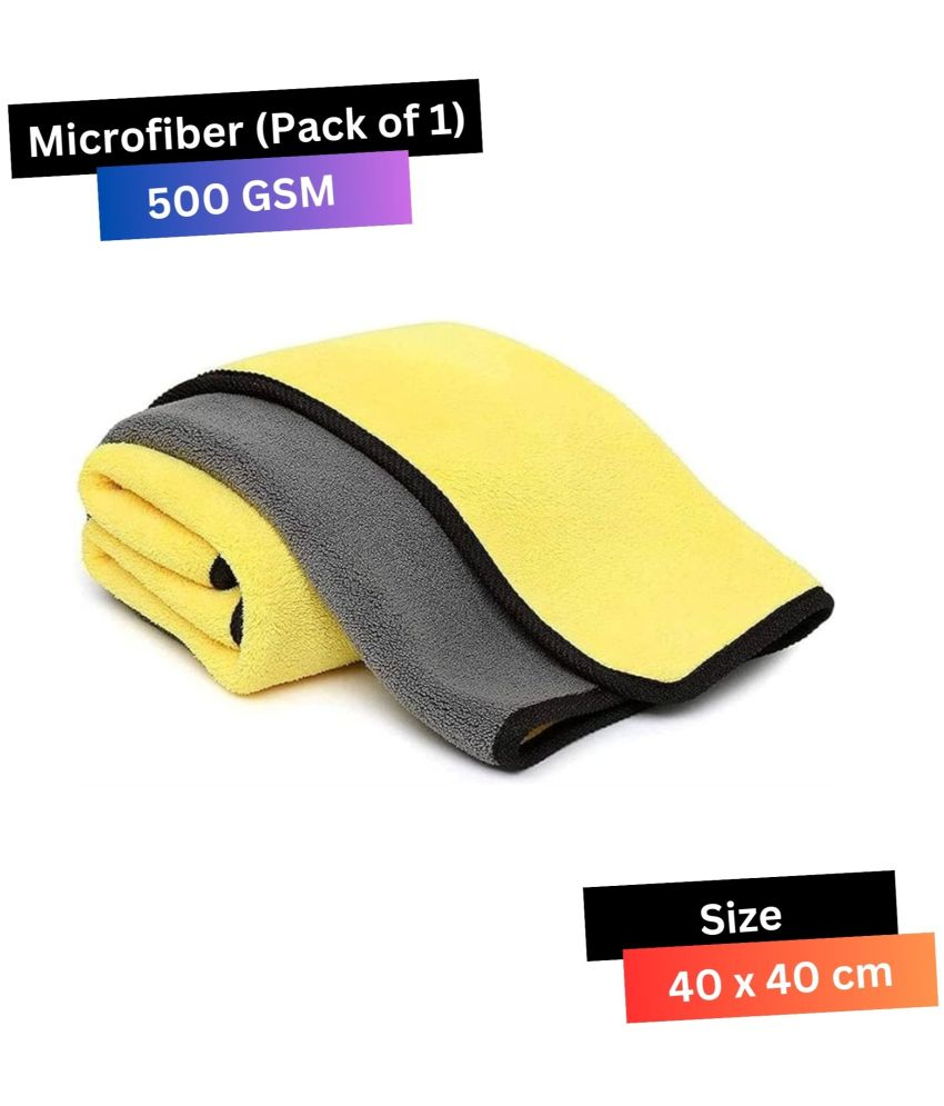     			Chic Wool Yellow 500 GSM Microfiber Cloth For Automobile ( Pack of 1 )