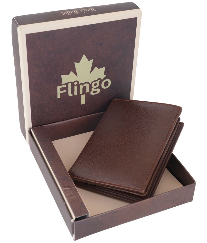     			Flingo Leather Solid Men's Regular Wallet With 5 Slots For Card ( Tan , Pack of 1 )