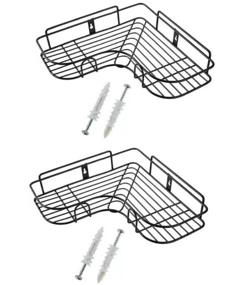     			Green Tales Black Metal Storage Racks ( Pack of 2 )