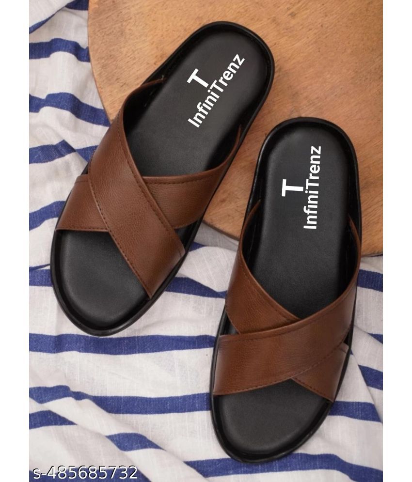     			INFINITRENZ - Brown Men's Sandals