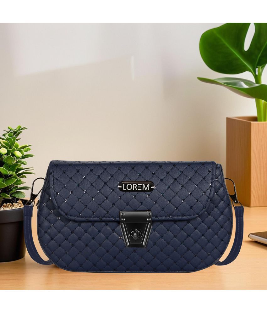     			Lorem Shoulder Bag Faux Leather Set of 1 ( Blue )