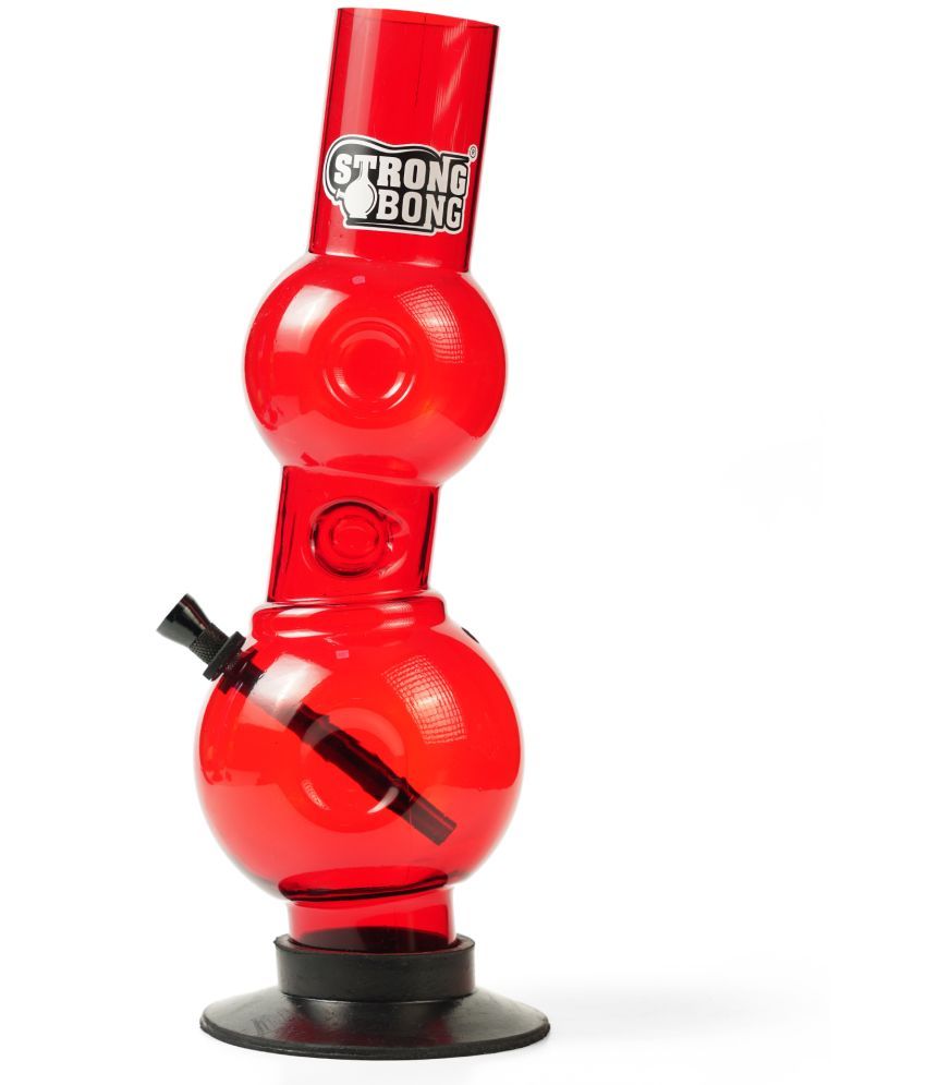     			STRONG BONG 12 Inch Acrylic Bong | Ice Bong | 50mm Wide Mouth |  Waterpipe - Red