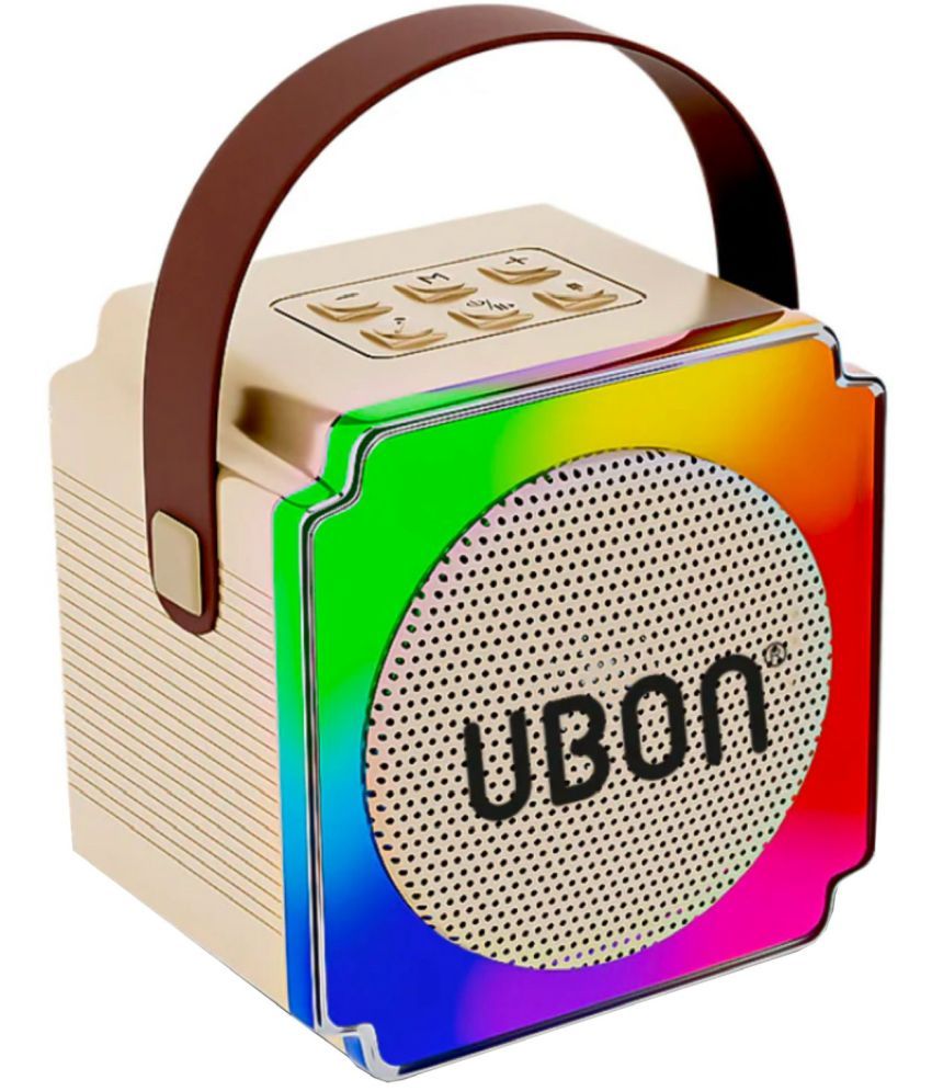     			UBON SP23 KARAOKE MIC 10 W Bluetooth Speaker Bluetooth V 5.3 with USB Playback Time 6 hrs Gold