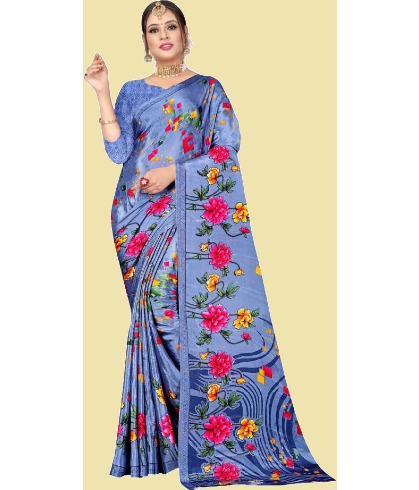     			Vibhagyaa Crepe Printed Saree With Blouse Piece ( Multicolor , Pack of 1 )