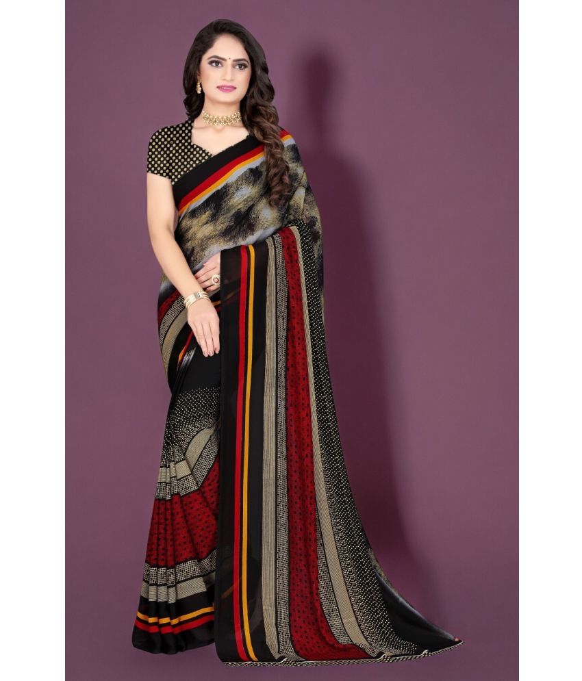     			Vibhagyaa Georgette Printed Saree With Blouse Piece ( Multicolor , Pack of 1 )