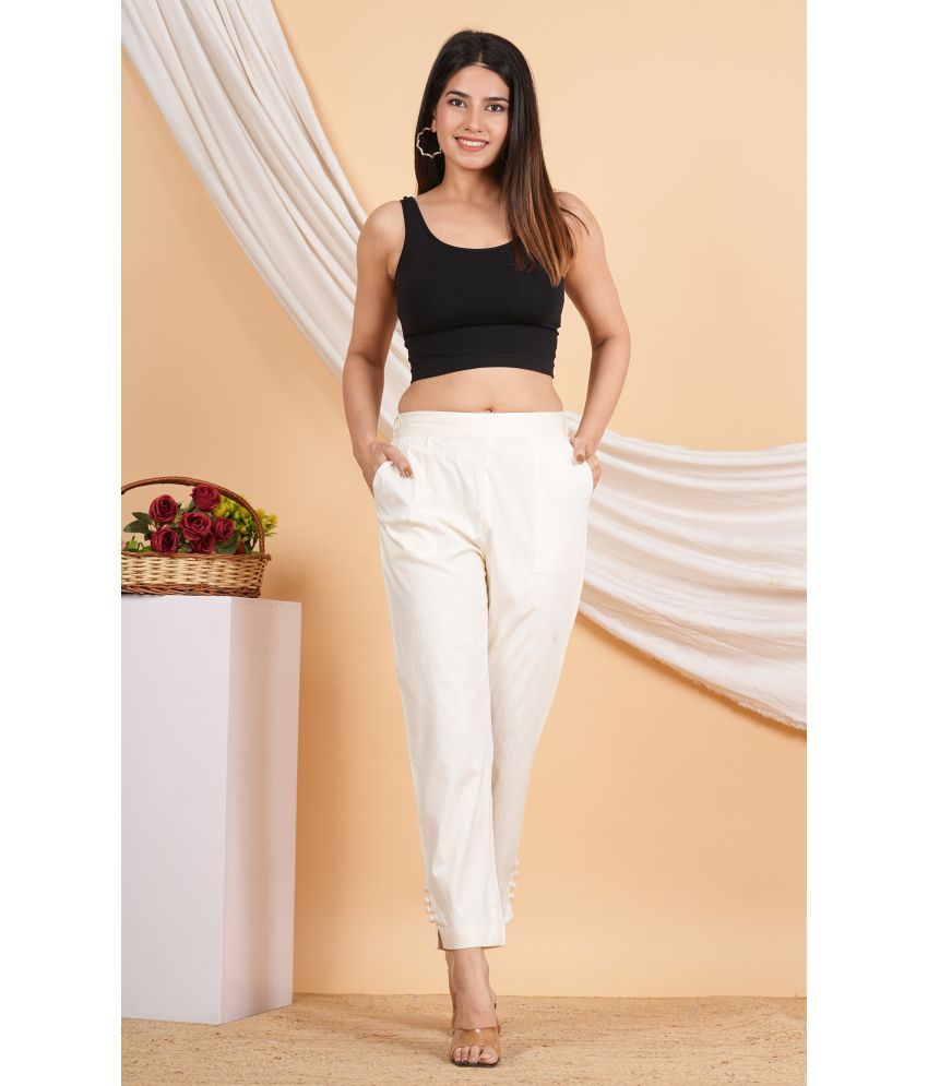     			Yash Gallery Pack of 1 Lycra Regular Women's Formal Pants ( Off White )