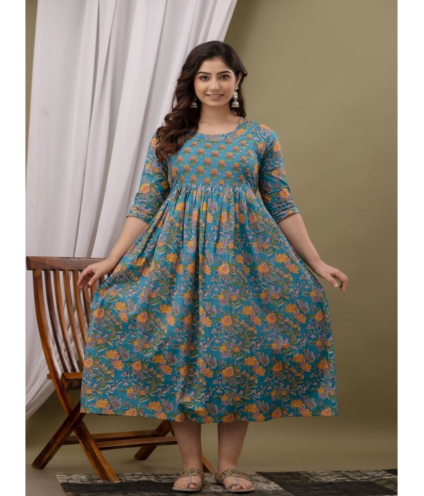     			Nevisha Style Blue Cotton Maternity Kurta Single