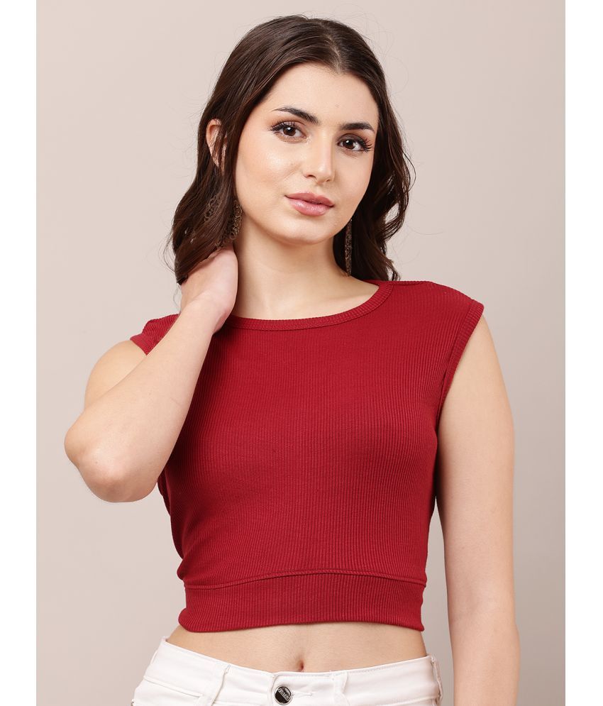     			RC NEOEN Maroon Viscose Women's Crop Top ( Pack of 1 )