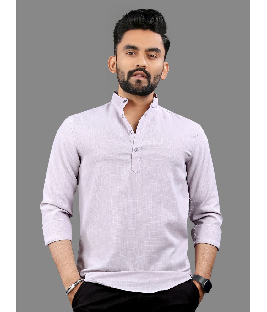     			allan peter Pink Cotton Blend Men's Shirt Style Kurta ( Pack of 1 )