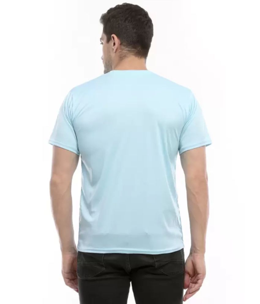     			IRHA Polyester Regular Fit Solid Half Sleeves Men's Round T-Shirt - Sky Blue ( Pack of 1 )