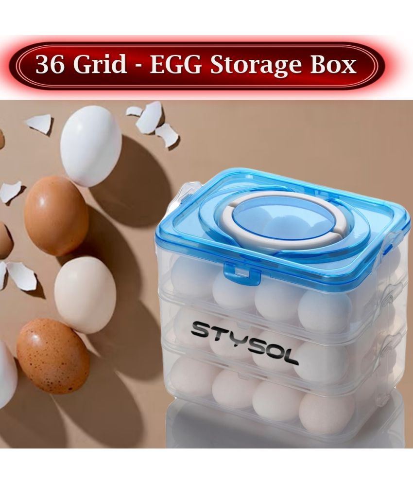     			Stysol Egg Storage Plastic White Egg Container ( Set of 1 )