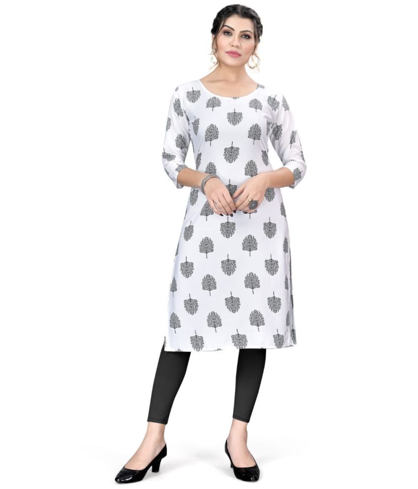     			AK FASHION MALL Pack of 1 Crepe Printed Straight Women's Kurti - ( Multicolor )