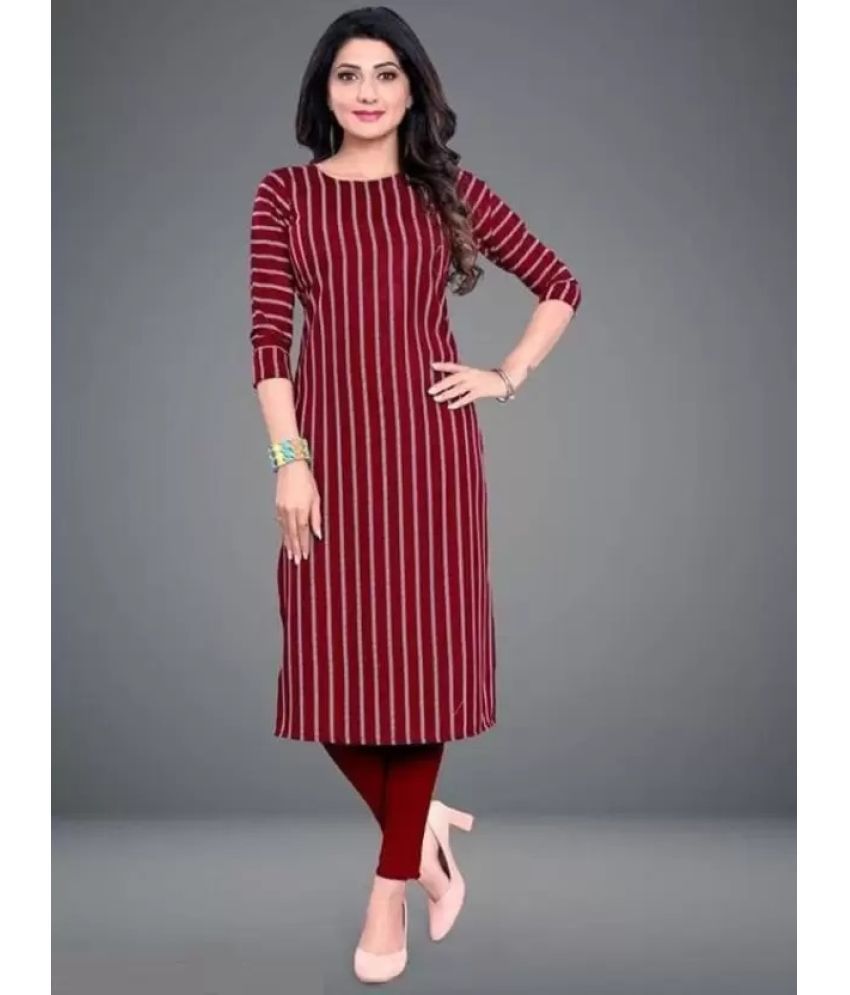     			AK FASHION MALL Pack of 1 Crepe Printed Straight Women's Kurti - ( Multicolor )