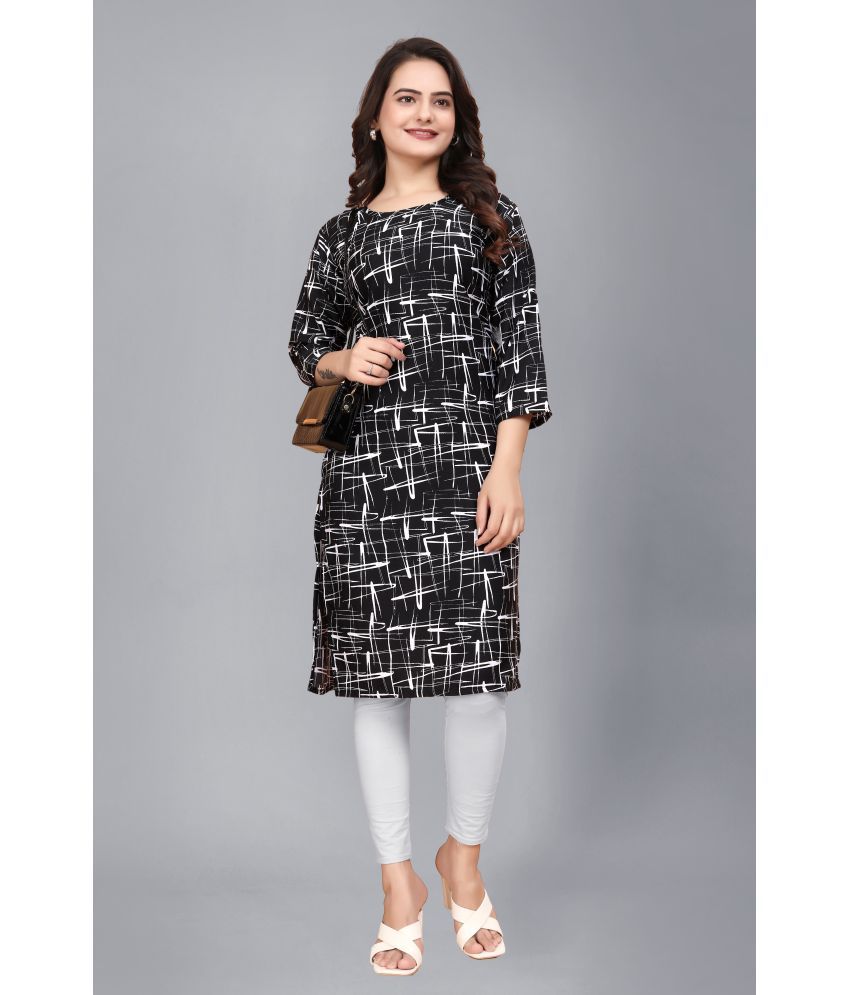     			AK FASHION MALL Pack of 1 Crepe Printed Straight Women's Kurti - ( Multicolor )