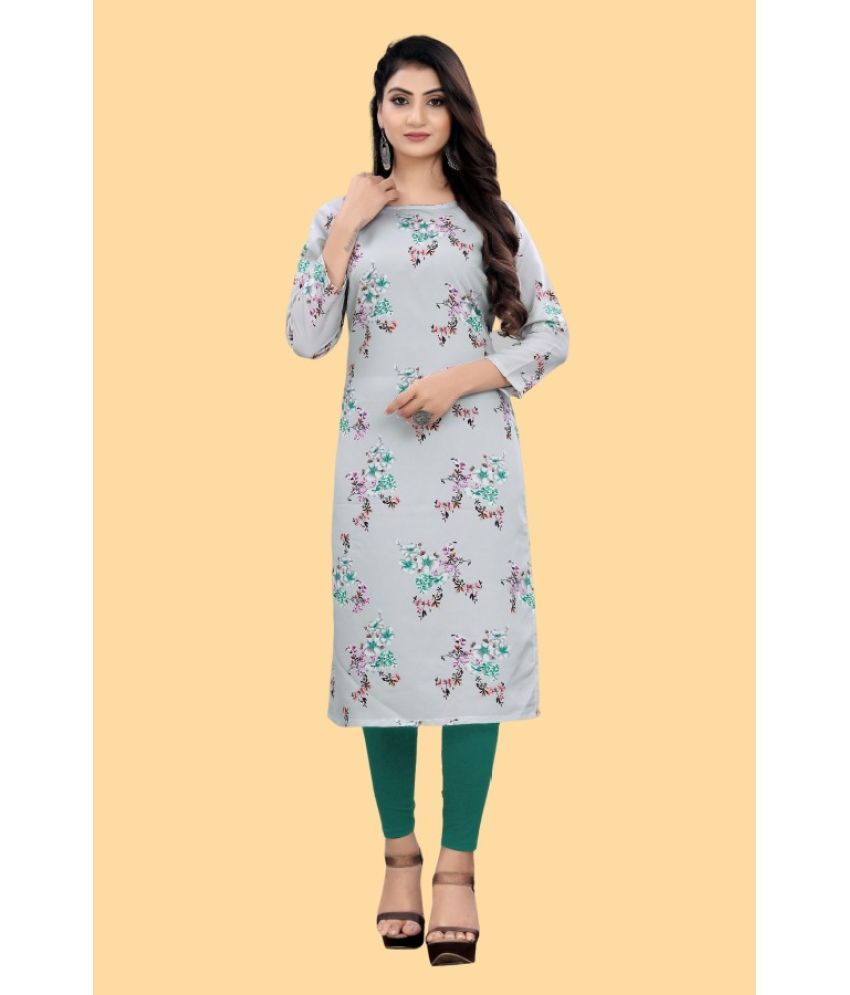     			AK FASHION MALL Pack of 1 Crepe Printed Straight Women's Kurti - ( Multicolor )