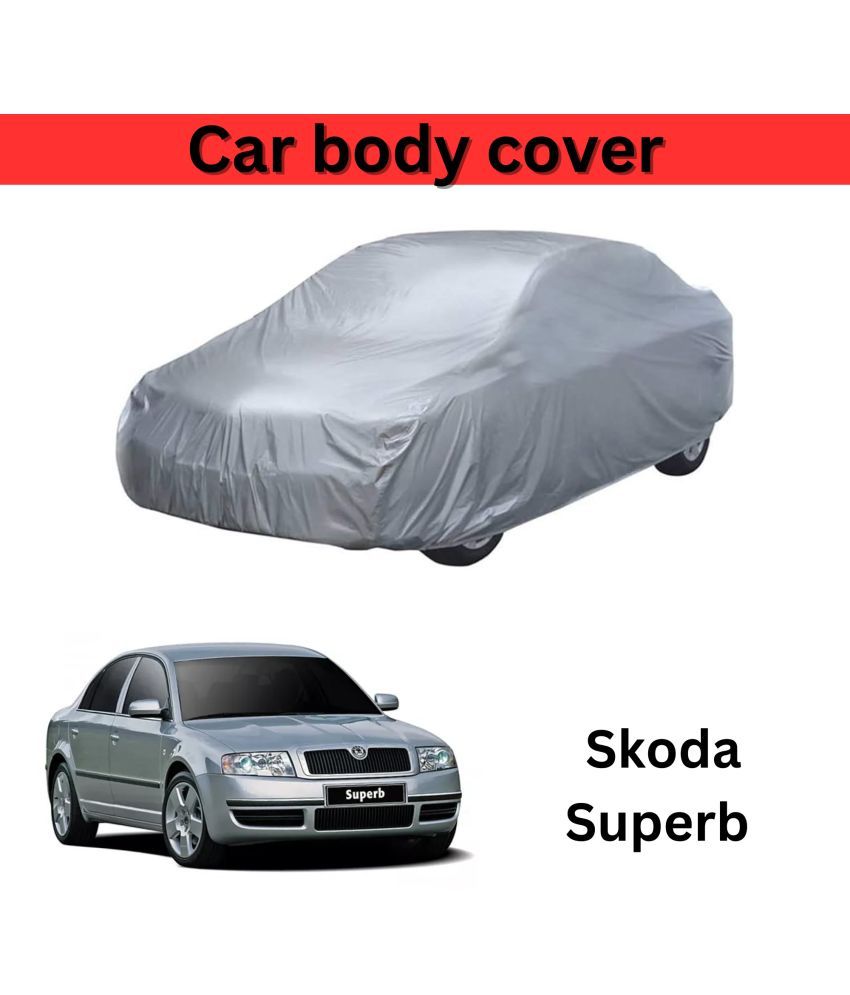     			AKSMIT Car Body Cover for Skoda All Car Models Without Mirror Pocket ( Pack of 1 ) , Silver