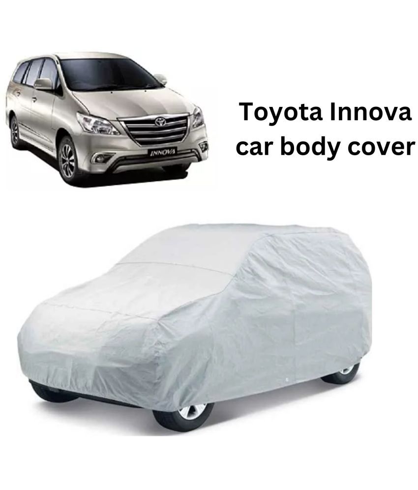     			AKSMIT Car Body Cover for Toyota All Car Models Without Mirror Pocket ( Pack of 1 ) , Silver