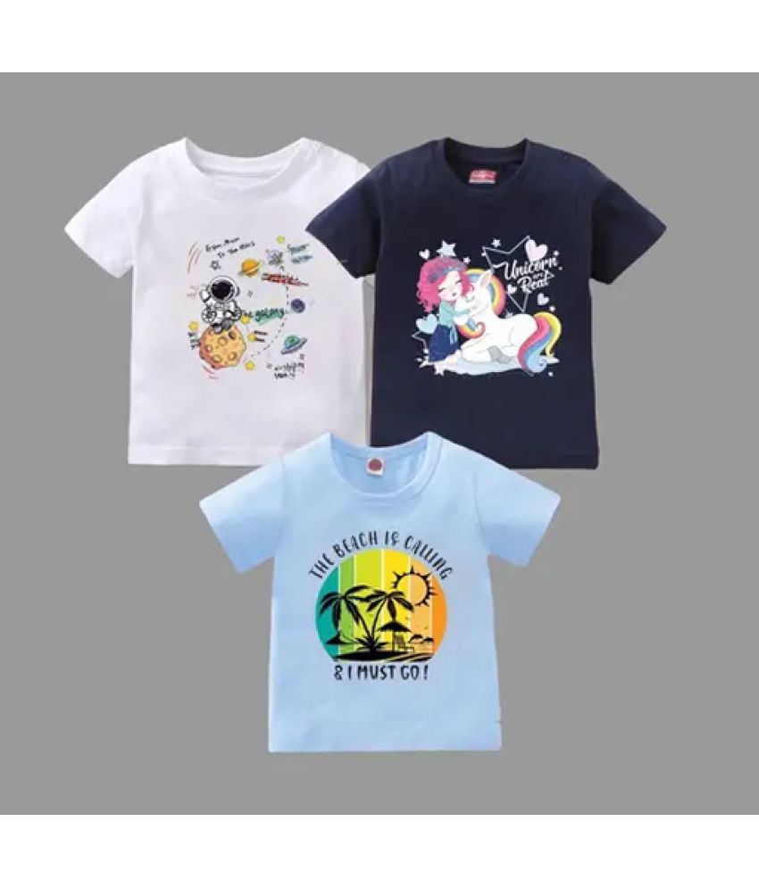     			CRT Enterprises Pack of 3 Baby Girls Cotton T-Shirt ( Multicolor )