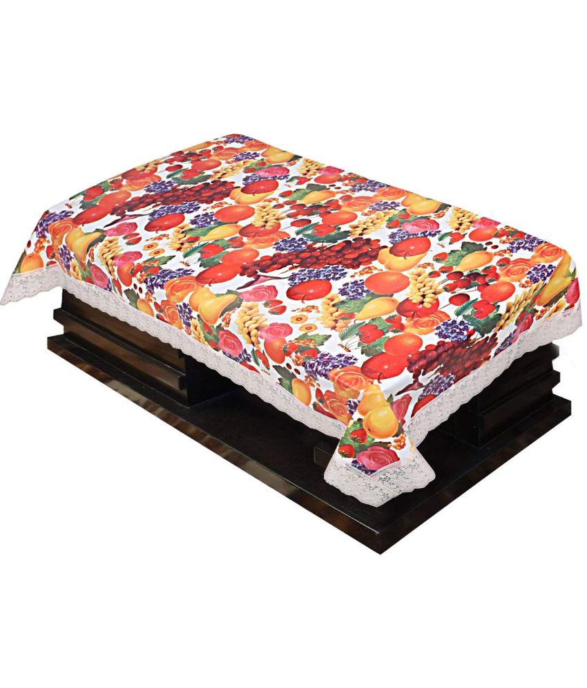     			CreadCraft Printed PVC 4 Seater Rectangle Table Cover ( 105 x 102 ) cm Pack of 1 Multicolor