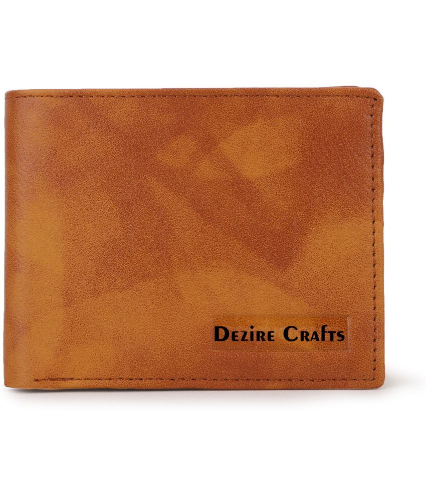     			Dezire Crafts PU Embellished Men's Regular Wallet With 5 Slots For Card ( Tan , Pack of 1 )