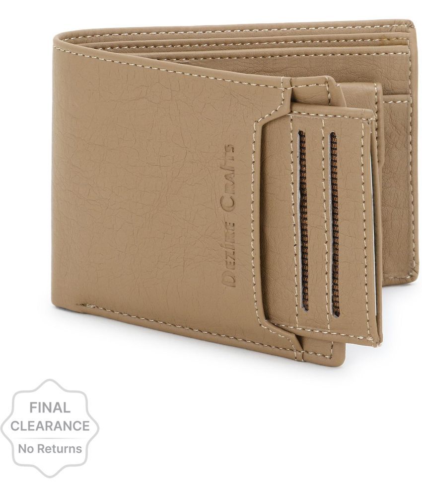     			Dezire Crafts PU Solid Men's Regular Wallet With 8 Slots For Card ( Beige , Pack of 1 )