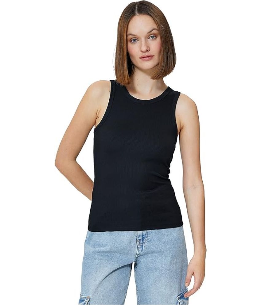     			Glito Navy Blue Woolen Women's Tank Top ( Pack of 1 )