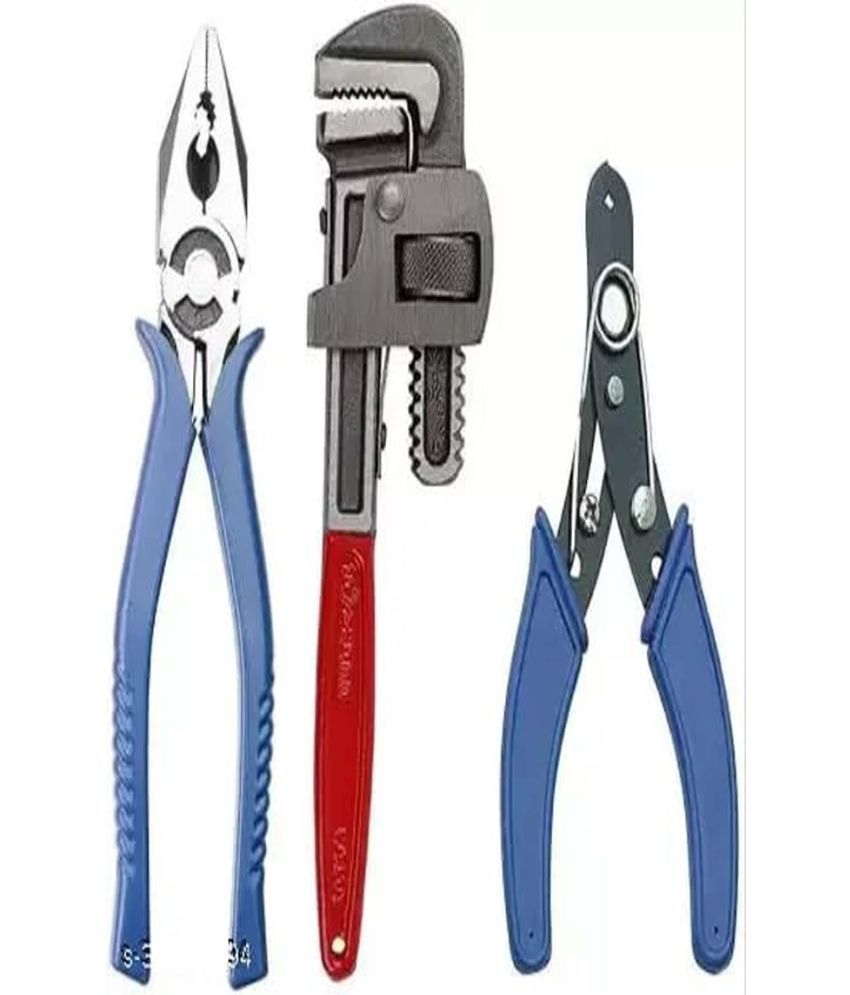     			MS AGROTECH  Hand Tools, Hand Tools Kit, Hand Tools Kit For Home Use, Hand Tools Set, Tools Combo With 12" Pipe Wrench, Combination Plier And Wire Cutter, Vehicle Tool Kit Set