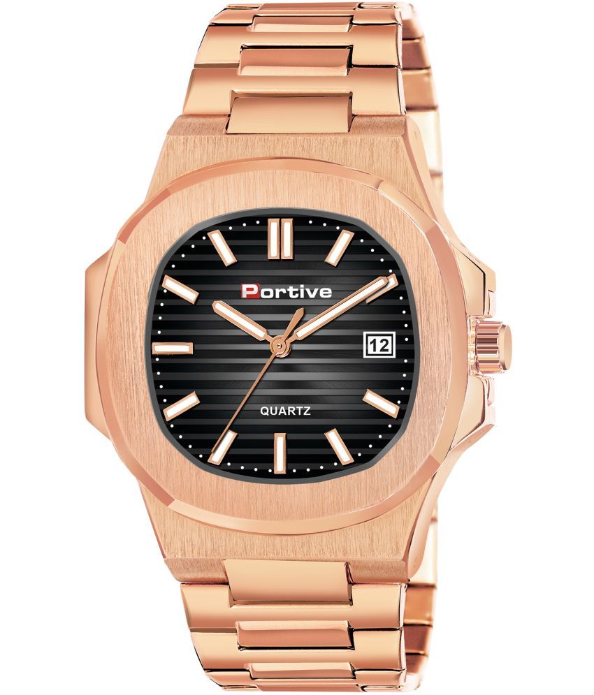     			PORTIVE Rose Gold Stainless Steel Analog Men's Watch