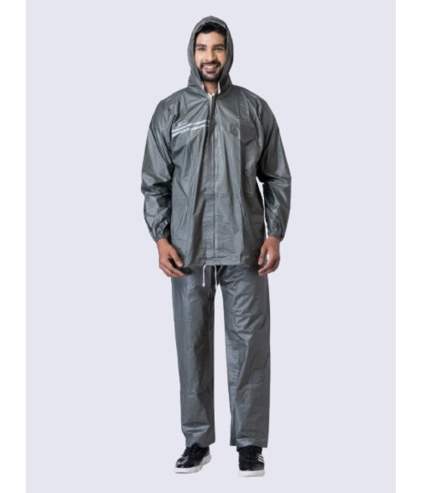     			powermerc Grey Polyester Men's Rain Suit ( Pack of 1 )