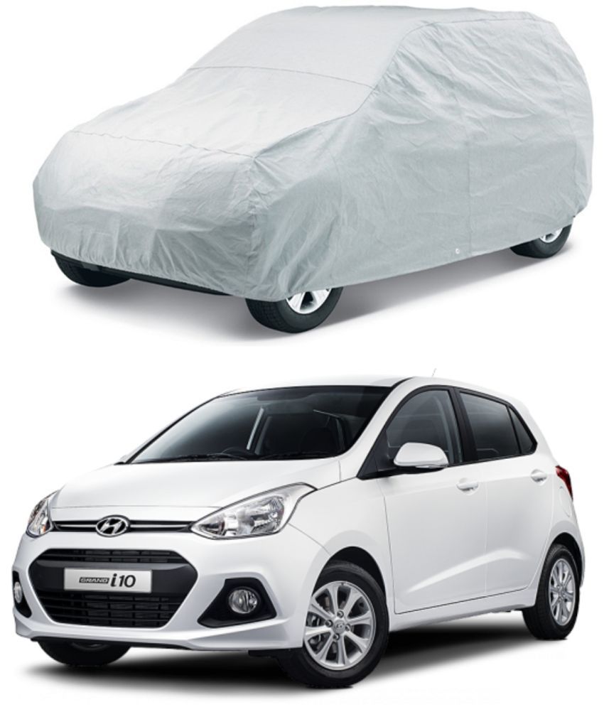     			AutoRetail Car Body Cover for Hyundai Grand i10 [2013-2015] Without Mirror Pocket ( Pack of 1 ) , Silver